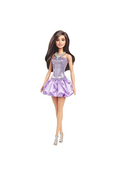 Barbie Fashionistas Doll, Brunette, with Purple Sequin Dress