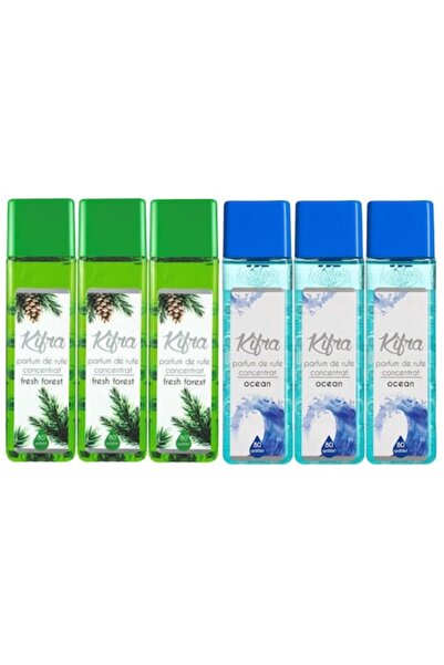 kifra Set 6x Fabric Perfume – 3x Fresh Forest 200ml + 3x Ocean 200ml (80 washes each)