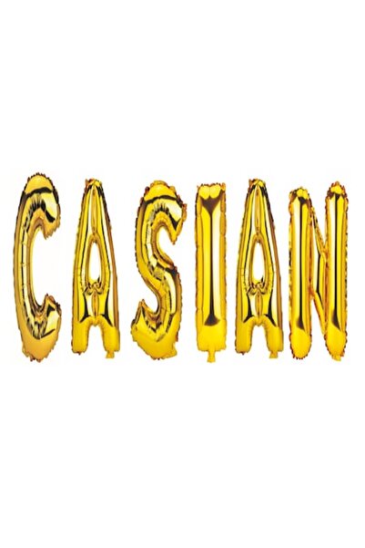 OEM Set de baloane cu litere „Casian”, aurii, 40 cm