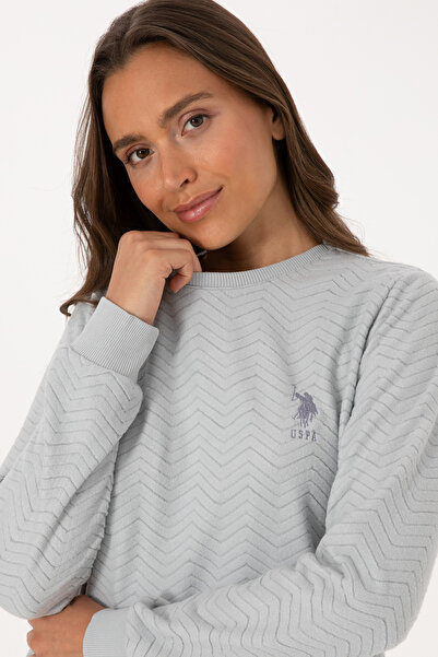 U.S. Polo Assn. Kadın Gri Melanj Pijama Takımı 50318820-VR086