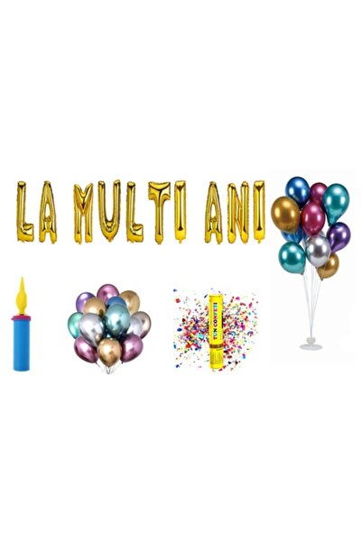 OEM Set baloane La mulți ani, cadou pentru decor tort, 71 buc, auriu