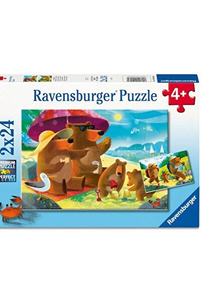 RAVENSBURGER Puzzle - Teddy on Vacation, 2x24 pieces, multicolor