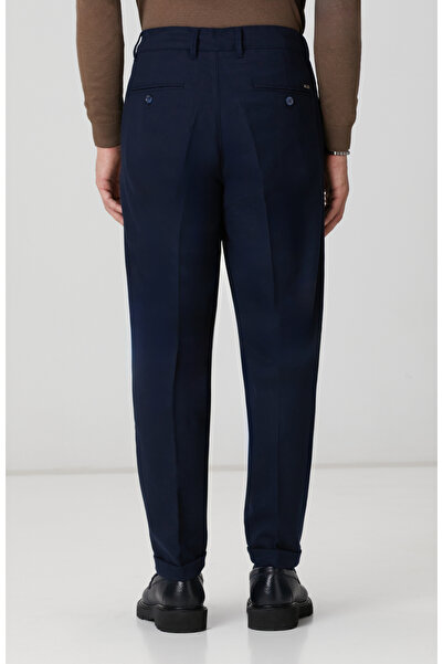 Network Lacivert Dokuma Pantolon