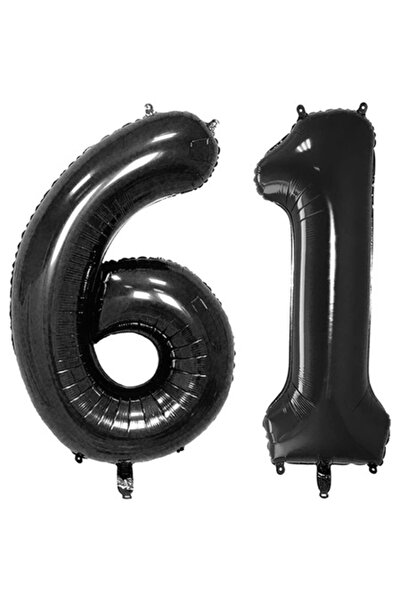 OEM Set de 2 baloane folie, ESB, Negre, aniversare 61 de ani, 105 cm
