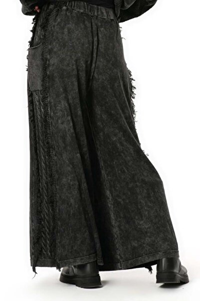Eliş Şile Bezi Elastic Waist Aylin Autumn and Winter Long Pocket Knitwear Pants Black Syh