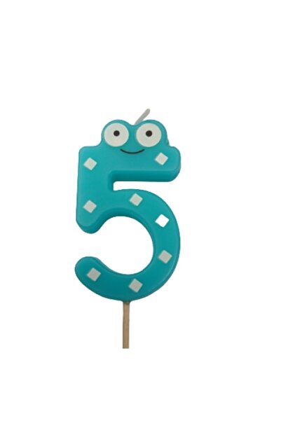 Domi Party & Gifts Lumânare pentru tort, model „ochi”, numărul 5, albastru de...