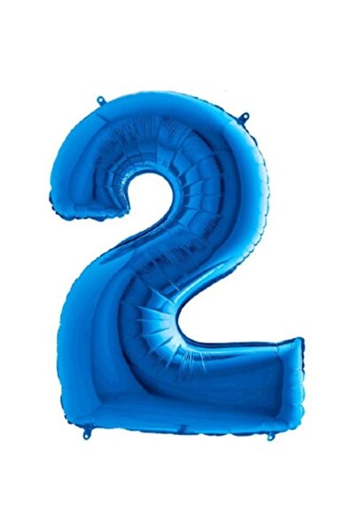 CAM TOYS Balon figurină folie, numărul 2, albastru, 100 cm