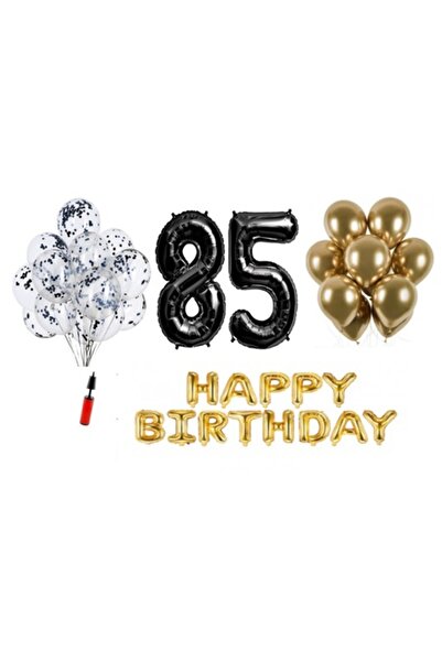 OEM Set de 36 de baloane, La mulți ani aniversare 85 de ani, numere folie 100...