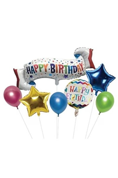 Domi Party & Gifts Set de 7 baloane din latex, Party Shop, La mulți ani