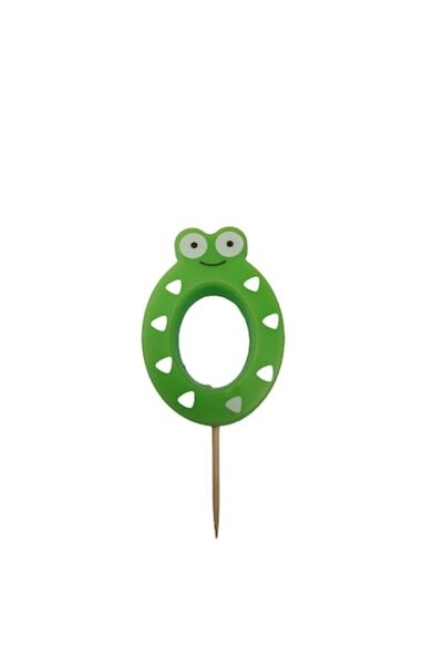 Domi Party & Gifts Lumânare tort, model ochi (numărul 0), verde