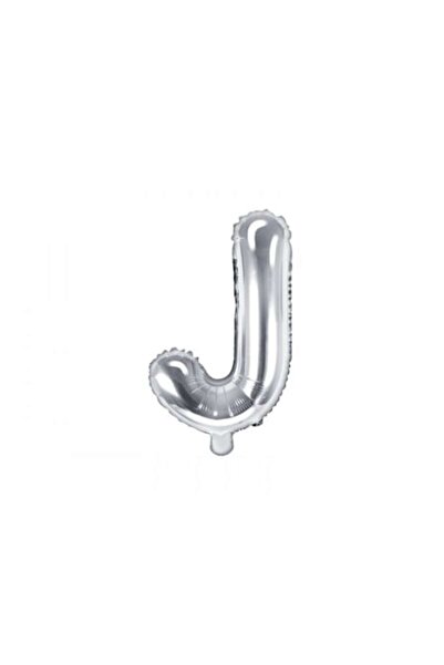 DECO Balon folie litera J, argintiu, 35 cm
