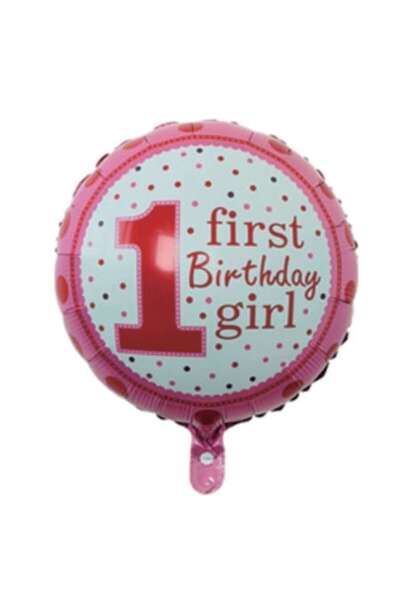Domi Party & Gifts "First Birthday" foil balloon, Girl, 45 cm