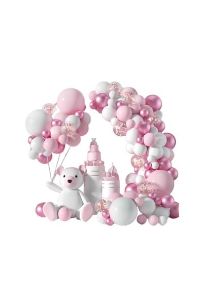 Domi Party & Gifts Set de 107 baloane și accesorii pentru aranjament arcadă, roz