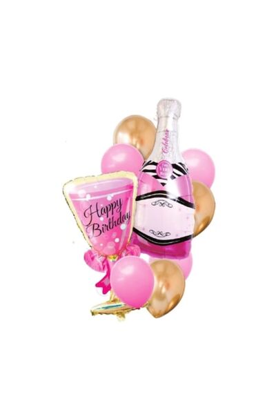 Domi Party & Gifts Set de 8 baloane, La mulți ani, Șampanie, Magazin de petre...