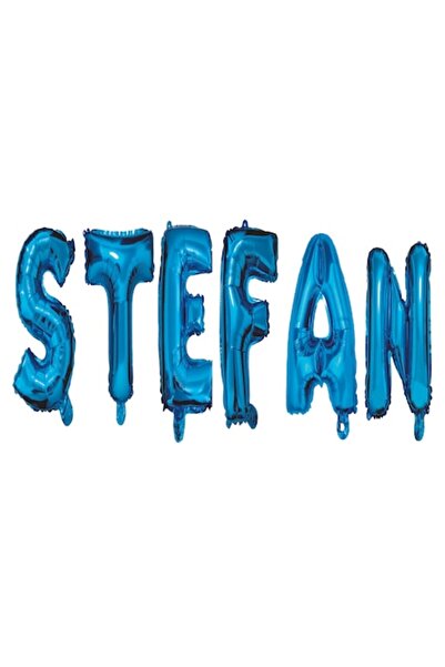 OEM Letter Balloon Set 'Stefan', Blue, Wili Topper Rom, 40 cm