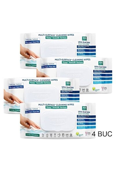 Deep Fresh Multi-surface Wet Wipes, 4x100 pcs
