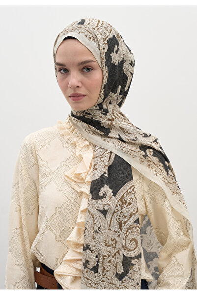 Fresh Wild Paisley Pattern Shawl Anthracite