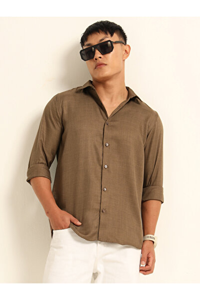 Bushirt By Styli Men Brown Classic Casual Shirt