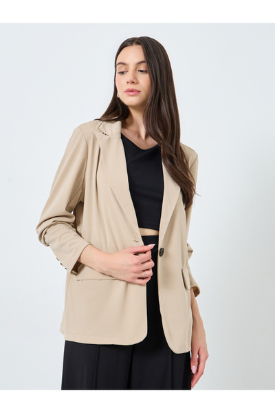 Take Two By Styli Solid Casual Blazer with Single Button