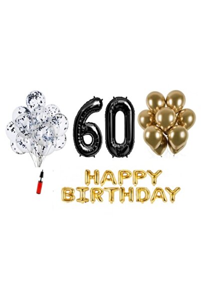 OEM Set de baloane, 36 buc, La mulți ani aniversare 60 de ani, numere folie 1...
