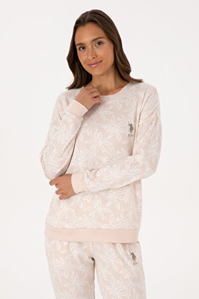 U.S. Polo Assn. Kadın Krem Pijama Takımı 50318876-VR071
