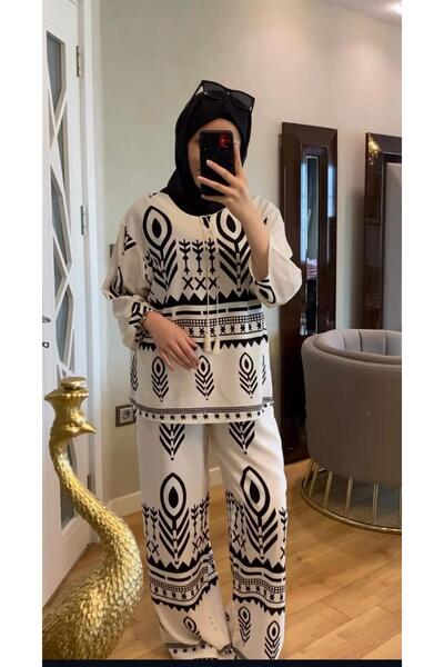 Lir Women's Black Ethnic Patterned Suit