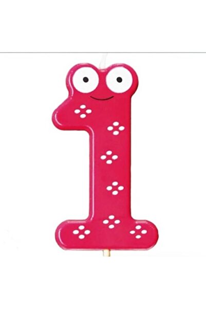 Domi Party & Gifts Lumânare tort cu design de ochi, numărul 1, roșu