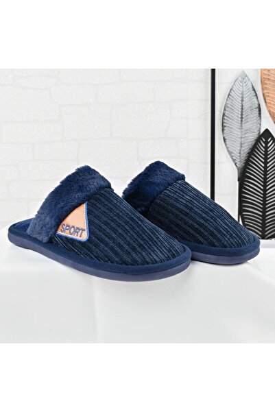 Tmall Papuci bărbătești, cu blană, PB2025, albaștri