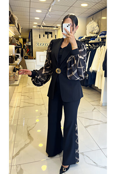 Vosse Mianotte Siyah Şifon Detaylı Takım