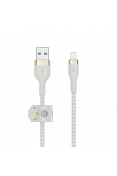 Belkin Boost Charge Pro Flex Silicone USB-A to Lightning Cable, 1 m, White