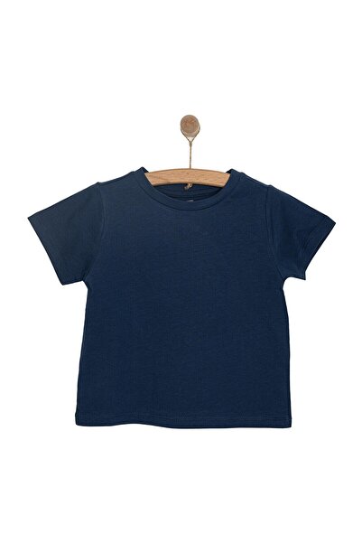 ebebek Hello Baby Hellobaby Baby Boy Basic T-Shirt Crew Neck Short Sleeve Navy Blue