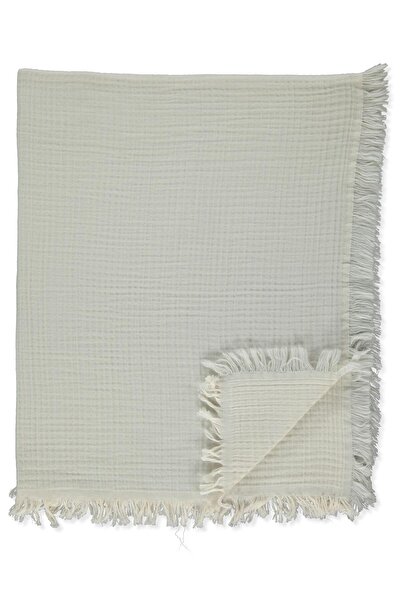 Bebetto Fringed Muslin Blanket (Double Sided) Gray