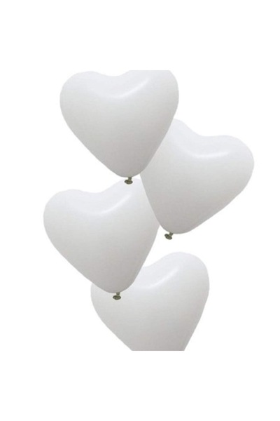 Domi Party & Gifts Set de 25 de baloane din latex în formă de inimă - albe