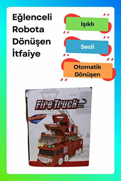 JIAHAO Transform Robot İtfaiye Aracı – Sesli, Işıklı, Otomatik Robota Dönüşen İtfaiye