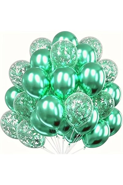 OEM Комплект класически балони, 30 броя, зелени, за партита, рождени дни, сва...