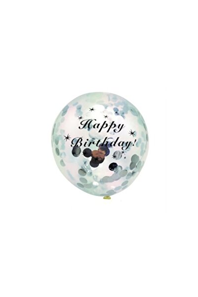 Domi Party & Gifts Set de 5 baloane din latex cu confetti argintii „La mulți ...