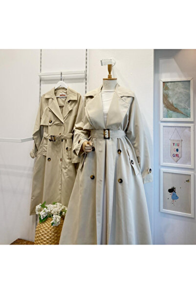 Faya Boutique Krem Düğme Detaylı Clove Trençkot