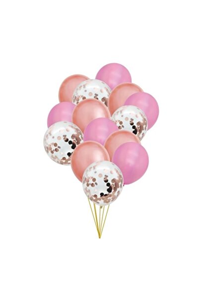 NEO Set of 15 confetti balloons, pink, 30 cm