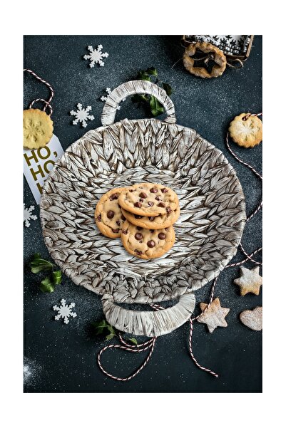 MİESSA Christmas Snow Effect Bread Basket, Red Checkered Covered Tableware Basket, Water Hyacinth Bread Basket