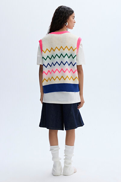 Mudo STRIPED V-NECK SWEATER