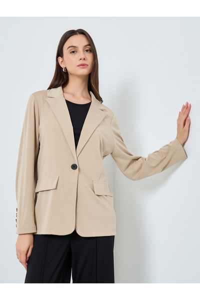 Take Two By Styli Solid Casual Blazer with Single Button