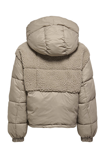 ONLY Onlagnes Life Teddy Mix Puffer Detachable Hooded Plush Coat