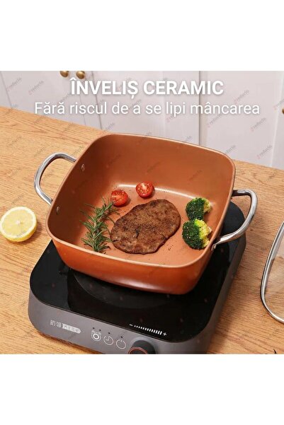 hoffmans Migas Multifunctional Frying Pan - Fryer Type, Non-Stick - 29cm, High Walls, Ceramic