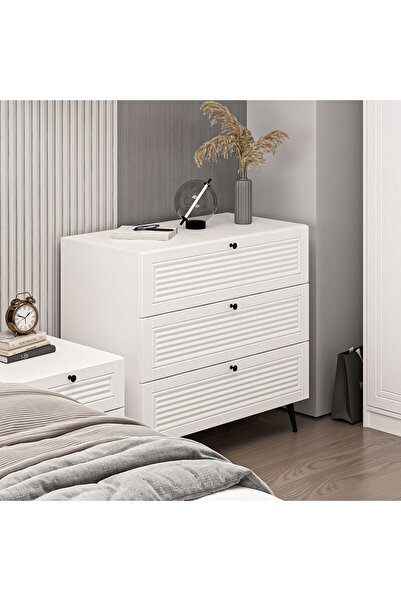 Minar Kale Şifonyer Pandor Beyaz/Beyaz