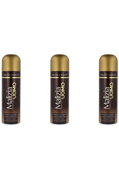 Malizia Set 3 x Shaving Foam 300ml - Argan, All Day Fresh, Intense Fresh (48h protection)