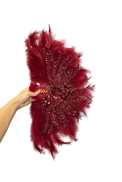 Tekin kına TÜYLÜ PULLU YOĞUN TAŞLI GELİN YELPAZE BÜYÜK BOY