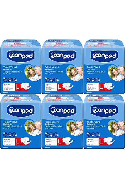 Canped Adult Diaper with Waistband Textile Surface L - Large - Large 84 Piece...