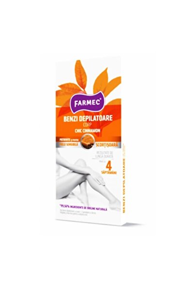 Farmec Pachet de 3 benzi de ceară corporală (2 utilizări), Scorțișoară, 16 bu...