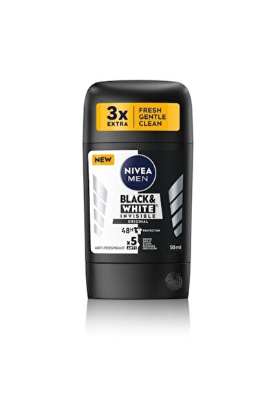 NIVEA Stick antiperspirant invizibil Black & White pentru bărbați, 50 ml (negru)