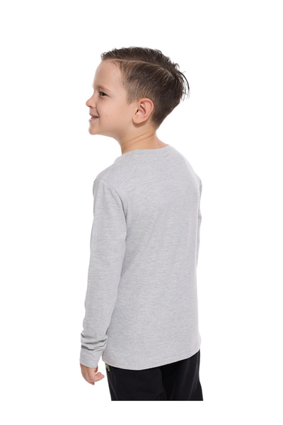 Victor and Jane By Styli Boys Grey Mountain Print Long Sleeve T-Shirt
